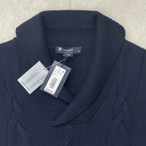 Daniel Cremieux Extra Fine Merino Wool Sweater Navy Cable Knit $150 NWT